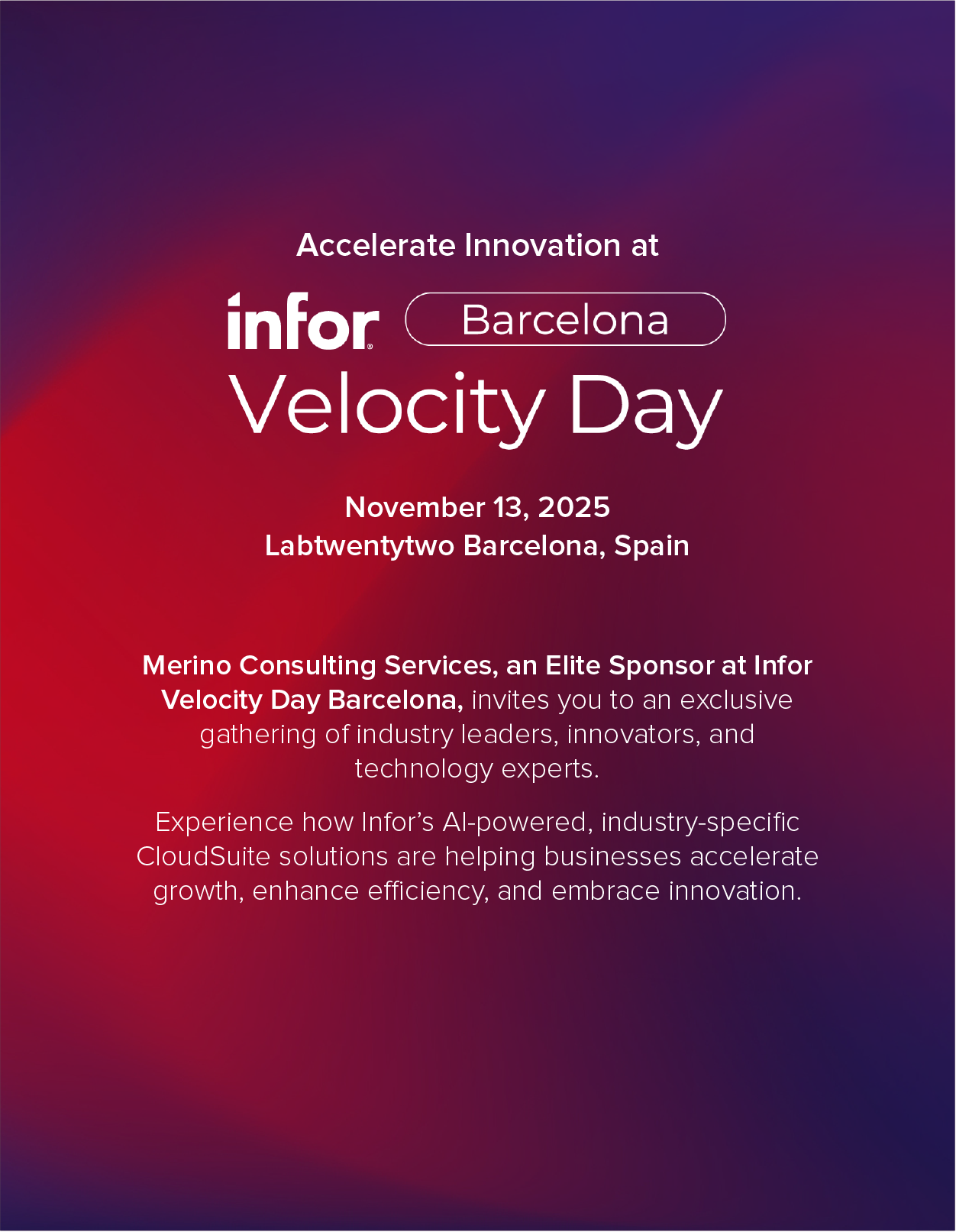 Infor Velocity Days and TechX – Oct. 2025