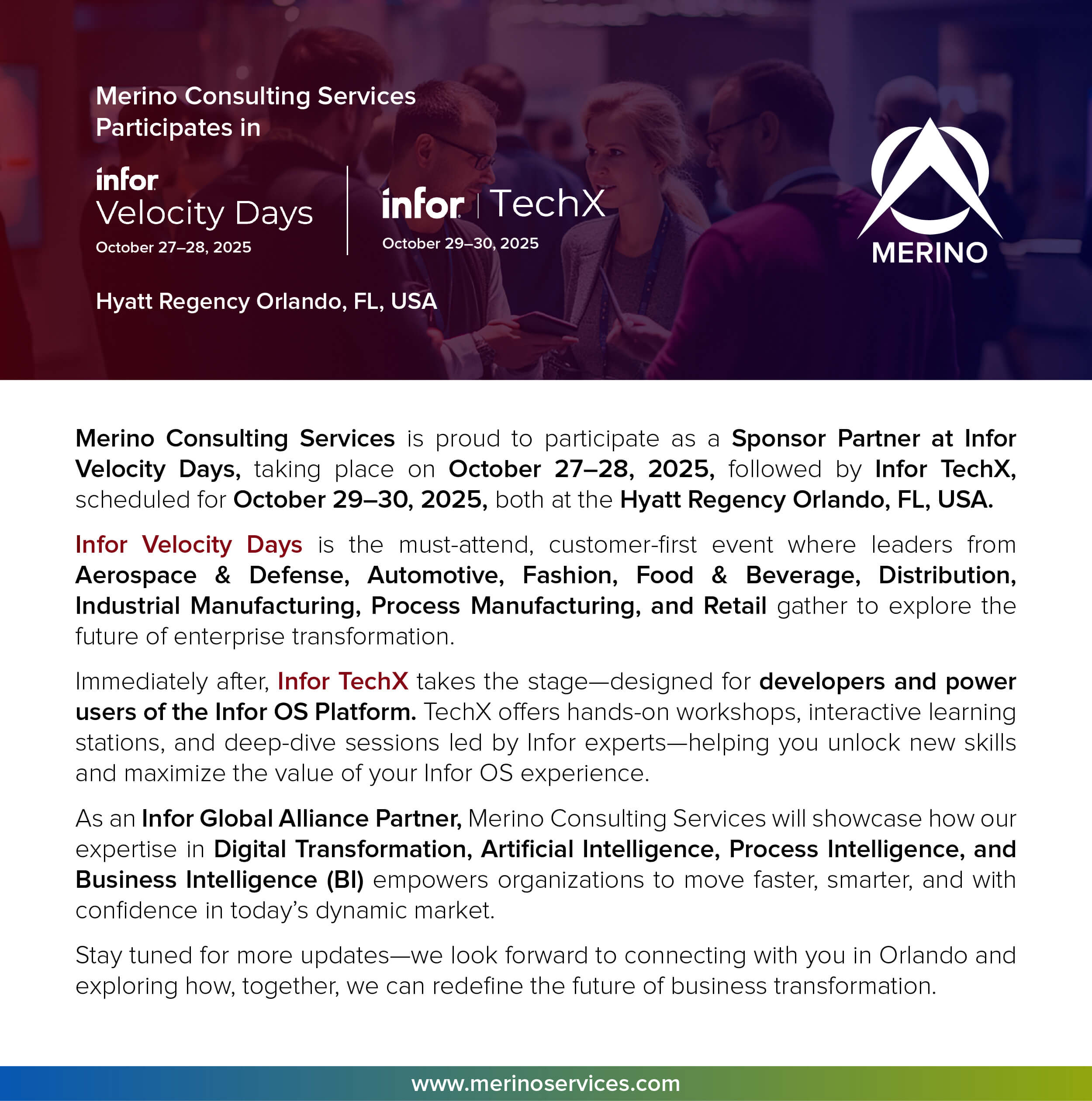 Infor Velocity Days and TechX