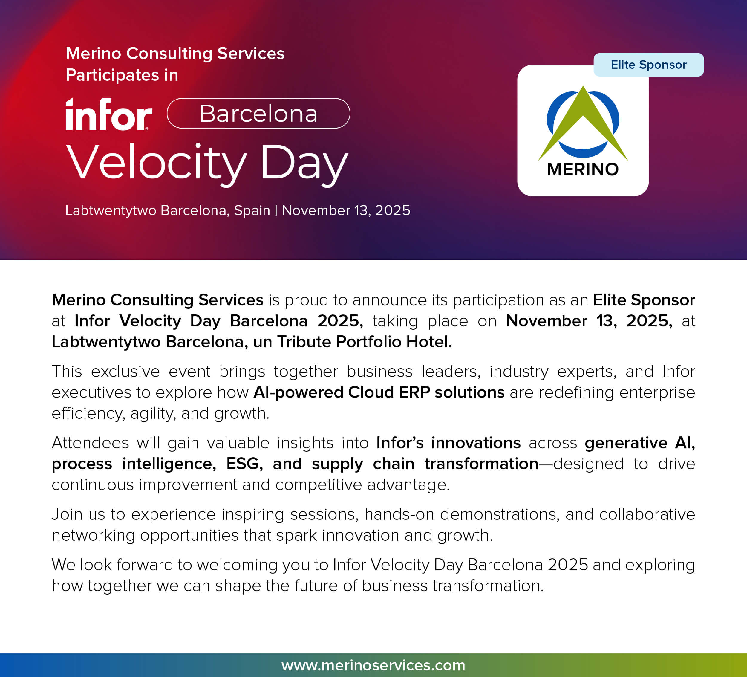 Infor Velocity Days Barcelona Nov